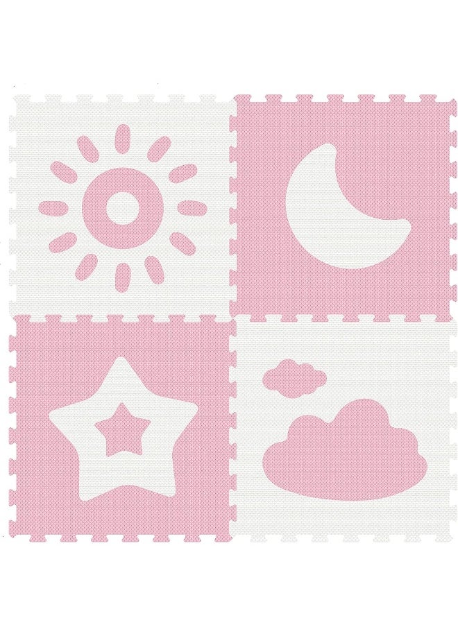 Sunta Sunta Weather Classic Puzzle Mat 4-Pieces, Pink  - Image 1