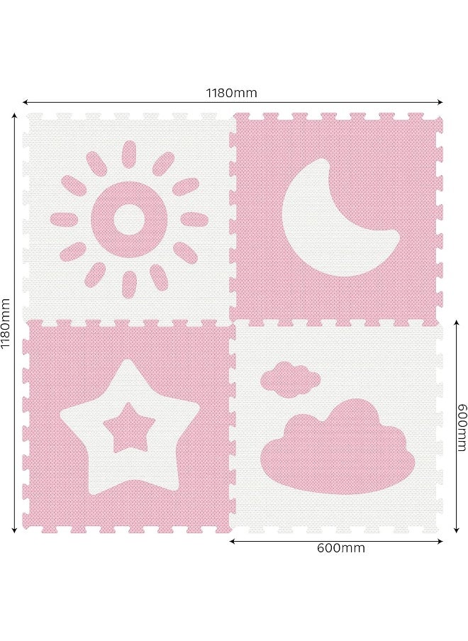 Sunta Sunta Weather Classic Puzzle Mat 4-Pieces, Pink  - Image 3