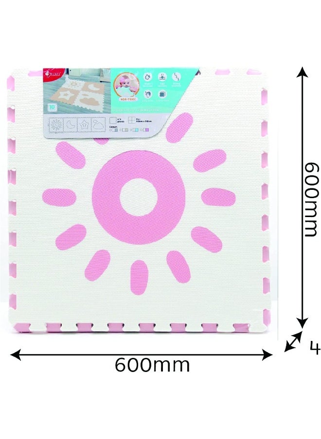 Sunta Sunta Weather Classic Puzzle Mat 4-Pieces, Pink  - Image 2