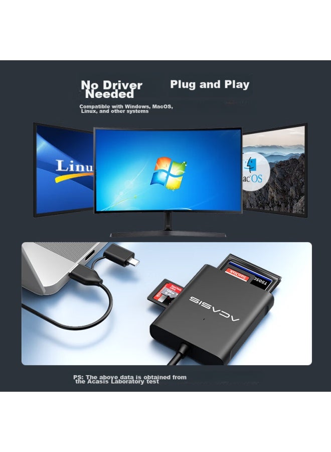 Acasis Usb/type-c Multifunctional Card Reader 3.0 Supports Sd/tf/cf/ms Cards, Suitable For Cameras, Dash Cams, And Surveillance, Compatible With Apple 15/ipad/android Phones Cr-3003 - Image 5