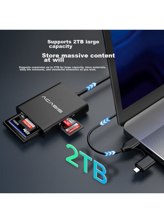 Acasis Usb/type-c Multifunctional Card Reader 3.0 Supports Sd/tf/cf/ms Cards, Suitable For Cameras, Dash Cams, And Surveillance, Compatible With Apple 15/ipad/android Phones Cr-3003 - Image 3