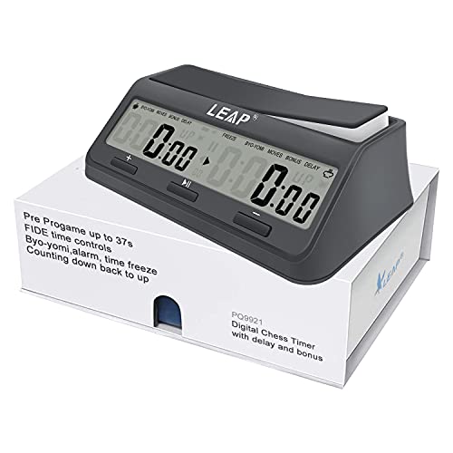 LEAP Chess Clock 9921 Updated Programme Byoyomi Delay Bonus with Large Screen - Image 1