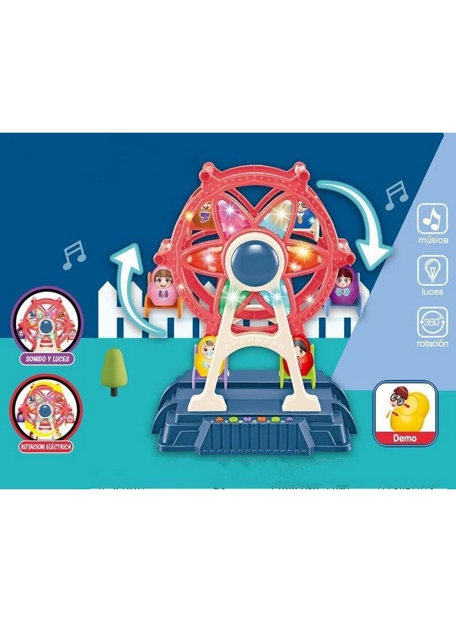 KITIKITTZ Plastic Musical Giant Wheel | Ferris Wheel Toy | Cheerful Music Colorful Lights Ferris Wheel Model for Children Gift (Sky Wheel) - Image 2