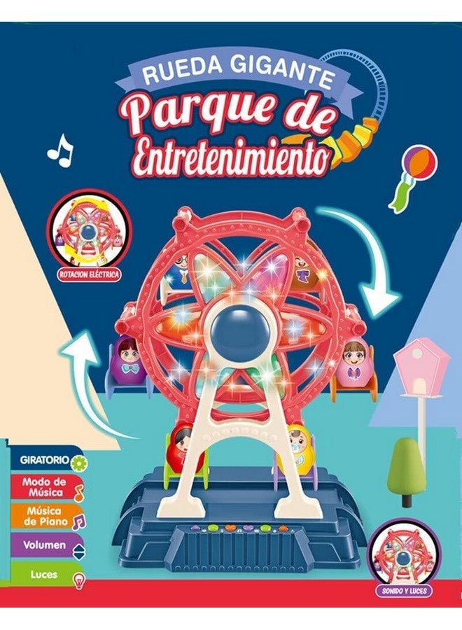 KITIKITTZ Plastic Musical Giant Wheel | Ferris Wheel Toy | Cheerful Music Colorful Lights Ferris Wheel Model for Children Gift (Sky Wheel) - Image 3