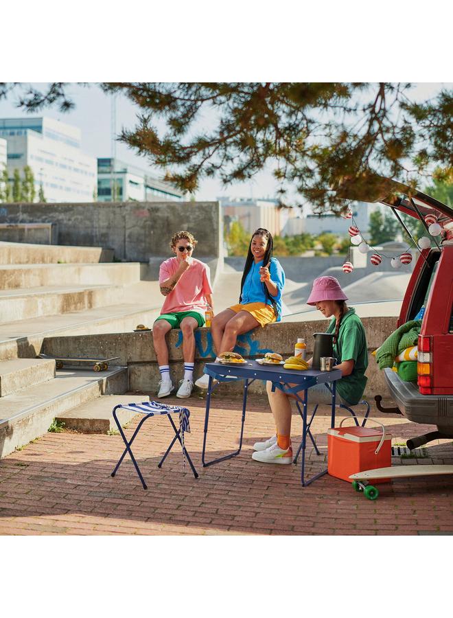 Green Tiger Folding Table Set, Blue - Image 4