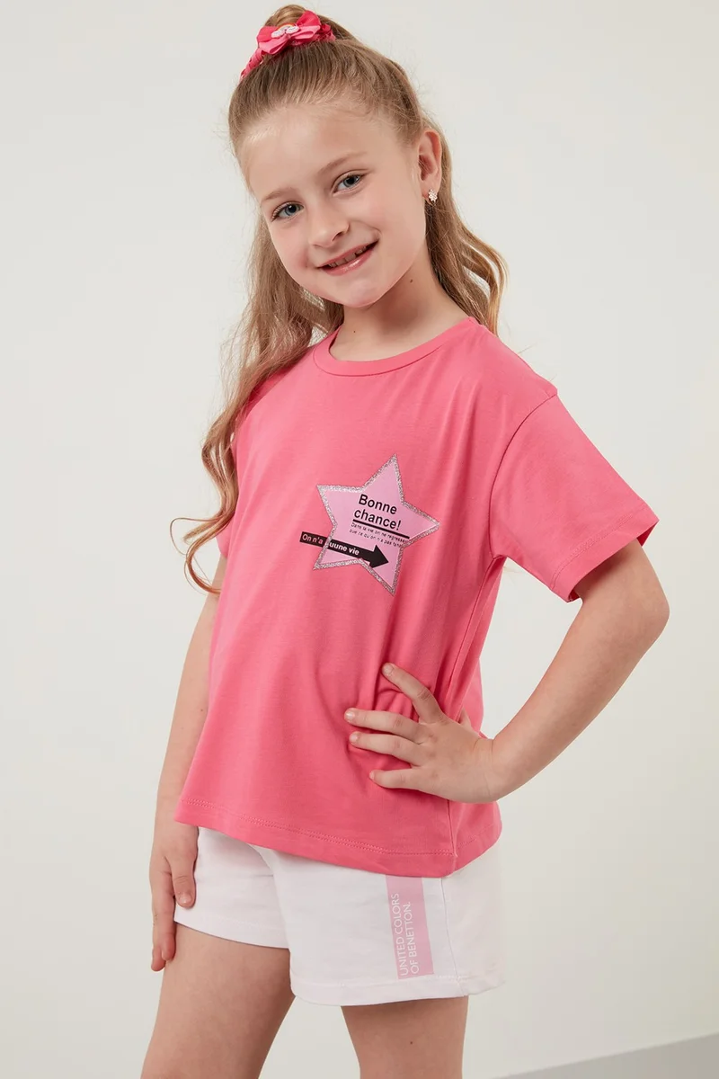 ليلا Printed Crew Neck Cotton T Shirt Girl's T Shirt 6211046