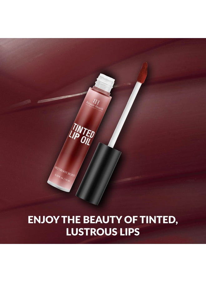 Botanic Hearth Tinted Lip Oil Moisturizing Lip Gloss Oil For Dry Lips Deep Red Gloss Lightweight & Non Greasy 0.3Fl Oz  - Image 3