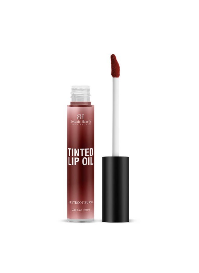 Botanic Hearth Tinted Lip Oil Moisturizing Lip Gloss Oil For Dry Lips Deep Red Gloss Lightweight & Non Greasy 0.3Fl Oz  - Image 2