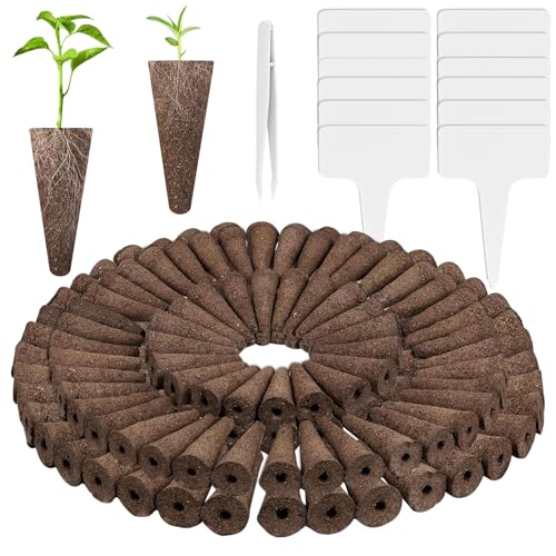 Tigvio 133-Pack Hydroponic Grow Sponges kit - Replacement Seed Starter Pods Compatible with AeroGarden - Boost Root Growth - Ideal for Indoor Gardening - Includes 12 Tags & 1 Tweezer (133pack) - Image 1