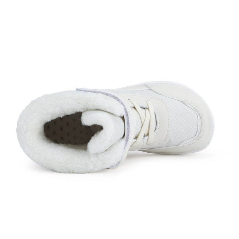 2024 Winter New Children'S High-Top Fleece-Lined Thick Wide-Head Cotton Shoes Outdoor Warm Snow Boots - Image 5