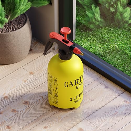 Crasts Pressure Spray Pump | Gardening Water Sprayer | Plant Water Sprayer for Home Garden | Spray Bottles for Lawn | Watering Can (2 Liter) (Yellow) - Image 2