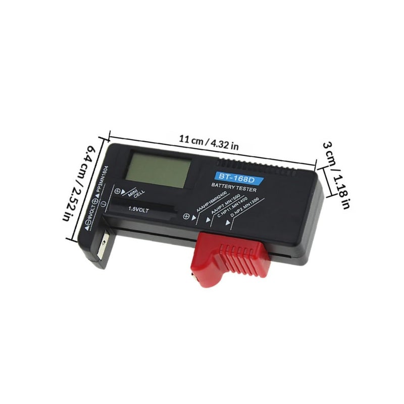 Black Portable Digital Battery Tester 1 9v High Precision Capacity Meter - Image 3