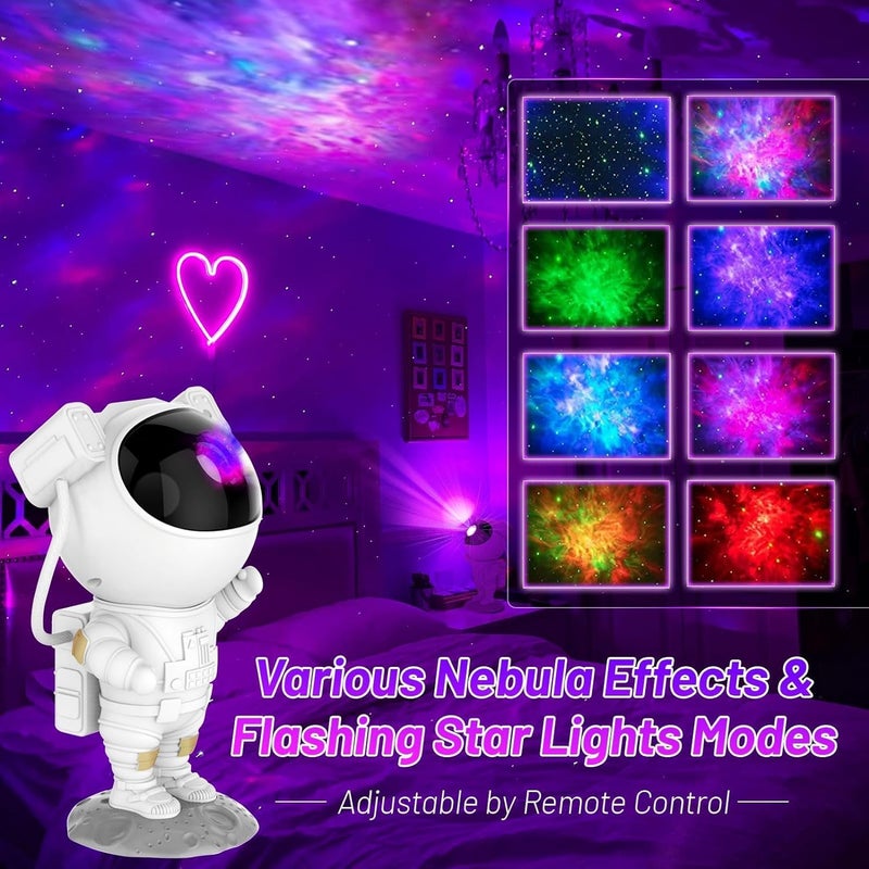 VELOCIOUS Astronaut Galaxy Projector with Remote Control 360 Adjustable Timer Perfect for Kids Adults Bedrooms Gaming Rooms Home and Parties White Color - Image 2