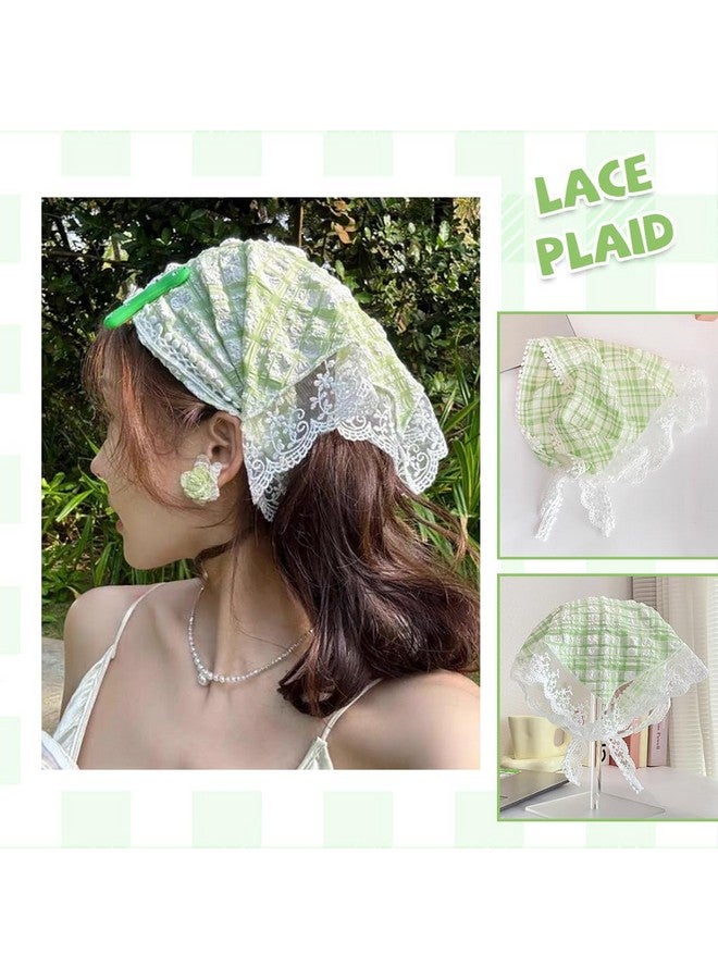 MAYCREATE® 2Pcs Head Scarf for Women Stylish Boho Lace Head Scarfs Countryside Triangle Bandana Headband Soft Head Coverings Comfy Beach Headwraps Hair Scarf Gift for Women, Girls - Image 5