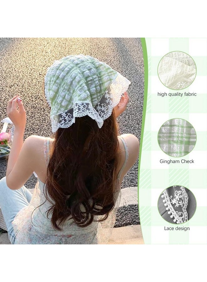 MAYCREATE® 2Pcs Head Scarf for Women Stylish Boho Lace Head Scarfs Countryside Triangle Bandana Headband Soft Head Coverings Comfy Beach Headwraps Hair Scarf Gift for Women, Girls - Image 4