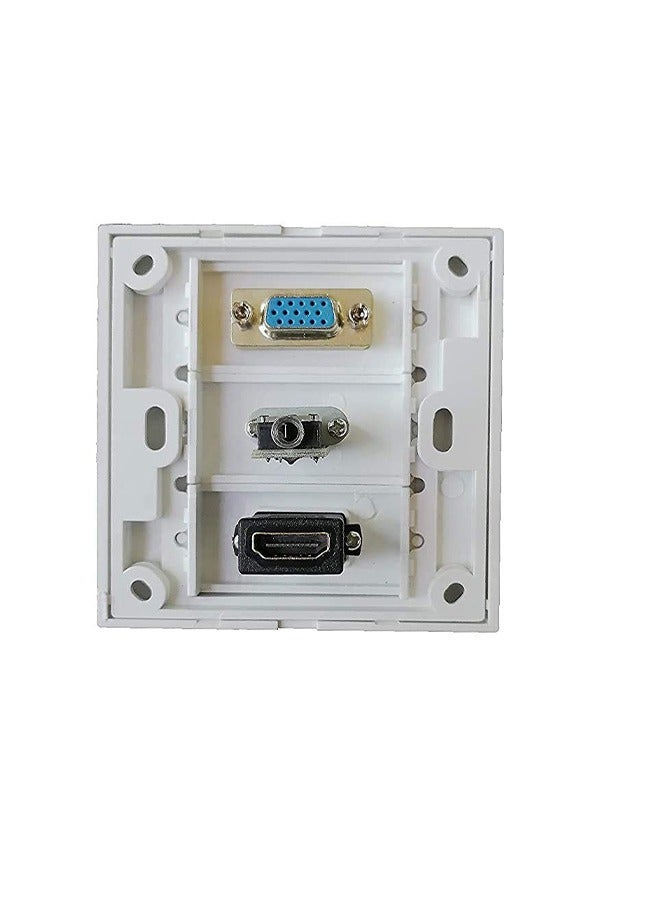 Taimi ELECTRO HDMI/VGA/AUX Multimedia Modular Wall Socket Face Plate Socket Plug Jack Cable or Adapter for Home/Office. (HDMI/VGA/AUX)  - Image 3