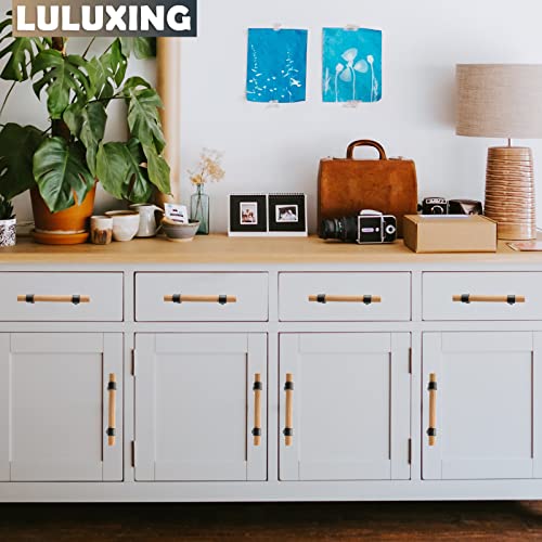 luluxing 6Pcs Wood Cabinet Handles and Pulls 4.4 Inch Double Hole Distance Handles,Modern Kitchen T Bar Dresser Handle Hardware for Kitchen Wardrobe Drawer - Image 5
