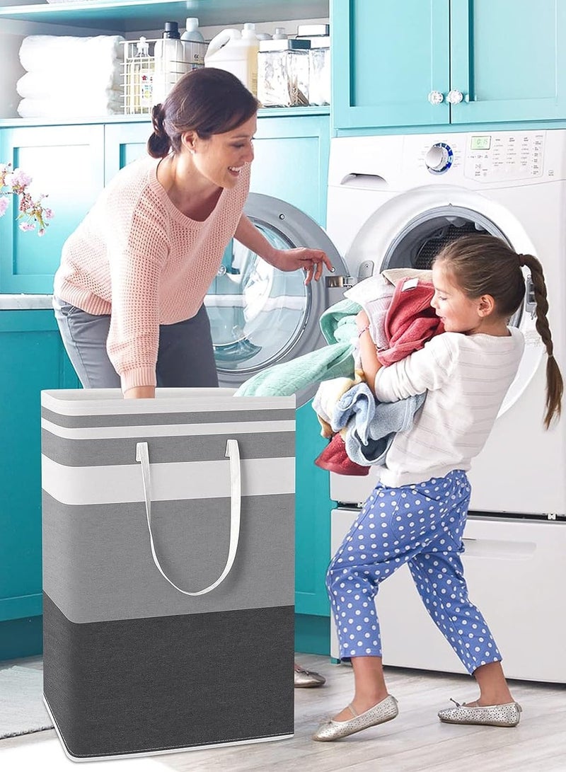Laundry Hamper, 75L Collapsible Large Laundry Baskets with Easy Carry Handles, Freestanding Waterproof Clothes Hamper, Storage Basket for Toys Clothes, Laundry Organizer  - Image 4
