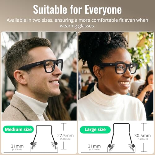 HIBLOKS Eyeglass Nose Pads Compatible with Ray-Ban Meta Wayfarer & Gen 2 (RW4008/RW4012 Large 53-22), Rechargeable Anti-slip Clip-on Glasses Nose Holder for Meta Gen 2 Smart Glasses Accessories - Image 4