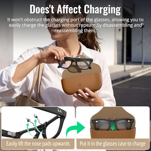 HIBLOKS Eyeglass Nose Pads Compatible with Ray-Ban Meta Wayfarer & Gen 2 (RW4008/RW4012 Large 53-22), Rechargeable Anti-slip Clip-on Glasses Nose Holder for Meta Gen 2 Smart Glasses Accessories - Image 3
