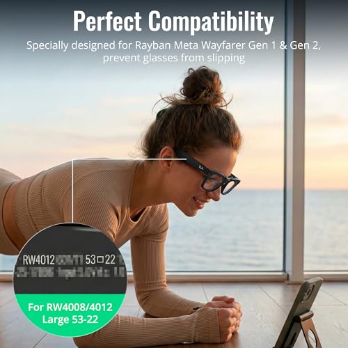 HIBLOKS Eyeglass Nose Pads Compatible with Ray-Ban Meta Wayfarer & Gen 2 (RW4008/RW4012 Large 53-22), Rechargeable Anti-slip Clip-on Glasses Nose Holder for Meta Gen 2 Smart Glasses Accessories - Image 2