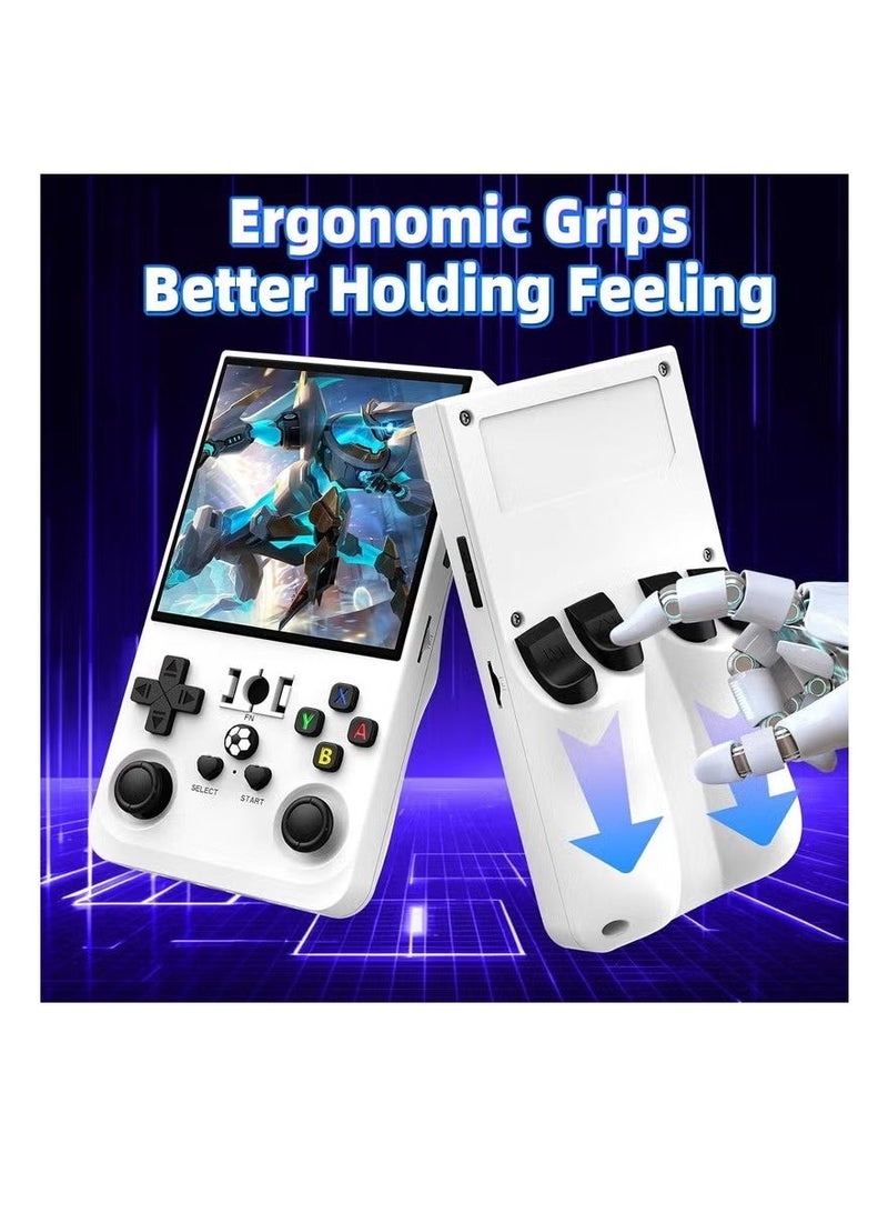 DIGI CORE R36 Max Game Console 4 Inch Full IPS Screen Portable Retro Handheld Game Console Built-in 18000+ Games With Open Source Linux System & 64GB Memory Card Video Games Console Support 30+ Simulator Platform 4000mAh Battery Toys And Games For Kids And Adults White - Image 5