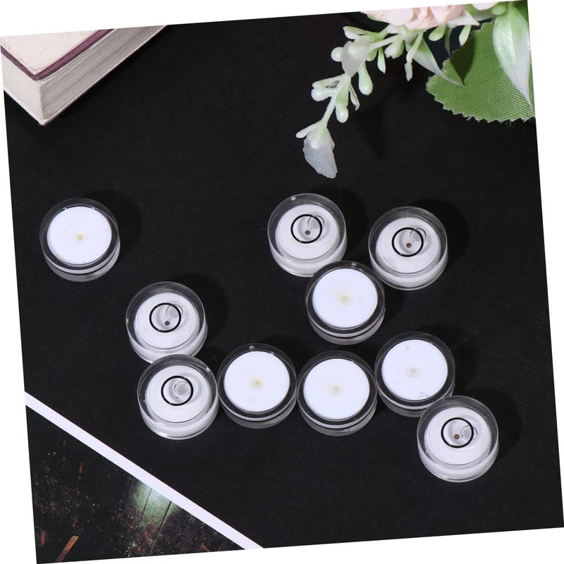 White 16pcs Bubble Level Set 1 2cm Diameter Circular Spirit Level for Precision Surface Measurement - Image 4
