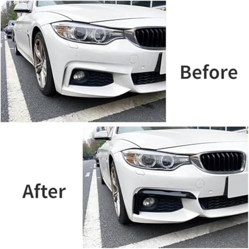 QASULER Front Bumper Side Splitter Spoiler Kit for BMW 4 Series - Image 3