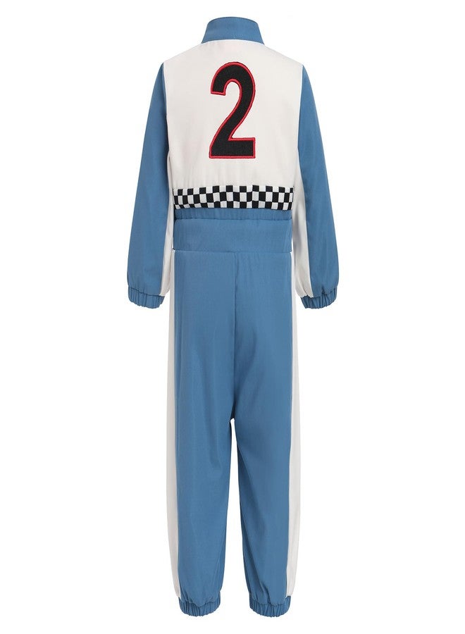 ODOLDI Two Fast Birthday Outfit Boy Race Car 2nd Birthday Outfit Blue Race Car Driver Jumpsuit 2 Year Car Racing Old Cake Smash Photo Shoot Outfits Blue 2 18-24 Months - Image 2