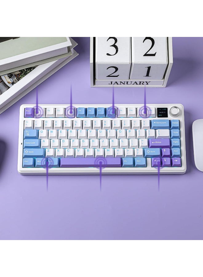 أولا F75 Max Mechanical Keyboard – Light Blue+White+Black Purple (Reaper Switch) - Image 3
