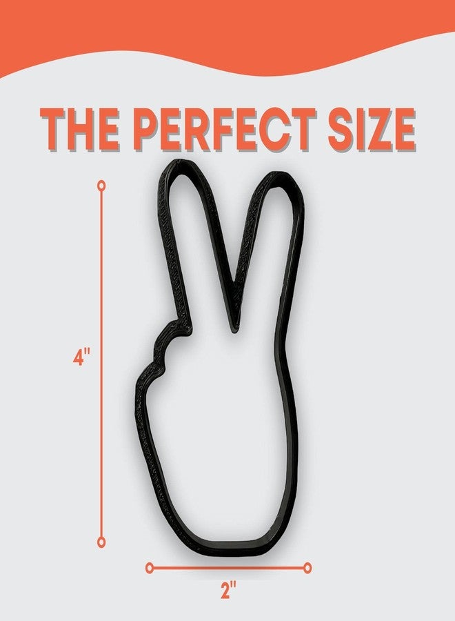 Bundle of Fun Peace Sign Fingers Cookie Cutter Polymer Clay Cutter with Easy to Push Design (4 inch) - Image 2