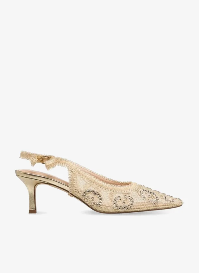 سيليست Women Embellished Kitten Heel Slingback Shoes