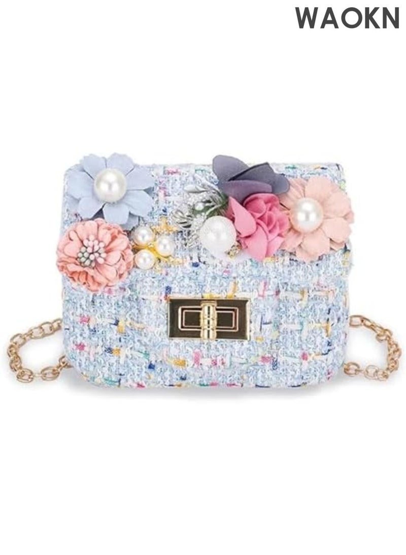 WAOKN Bunny Sling Bag with Chain - Cute Crossbody Purse for Women & Girls - Adjustable Shoulder Bag with Bunny Ears Design - Stylish Mini Handbag for Teens, Kids & Women - Perfect Gift for Birthday, Party (Blue) - Image 1