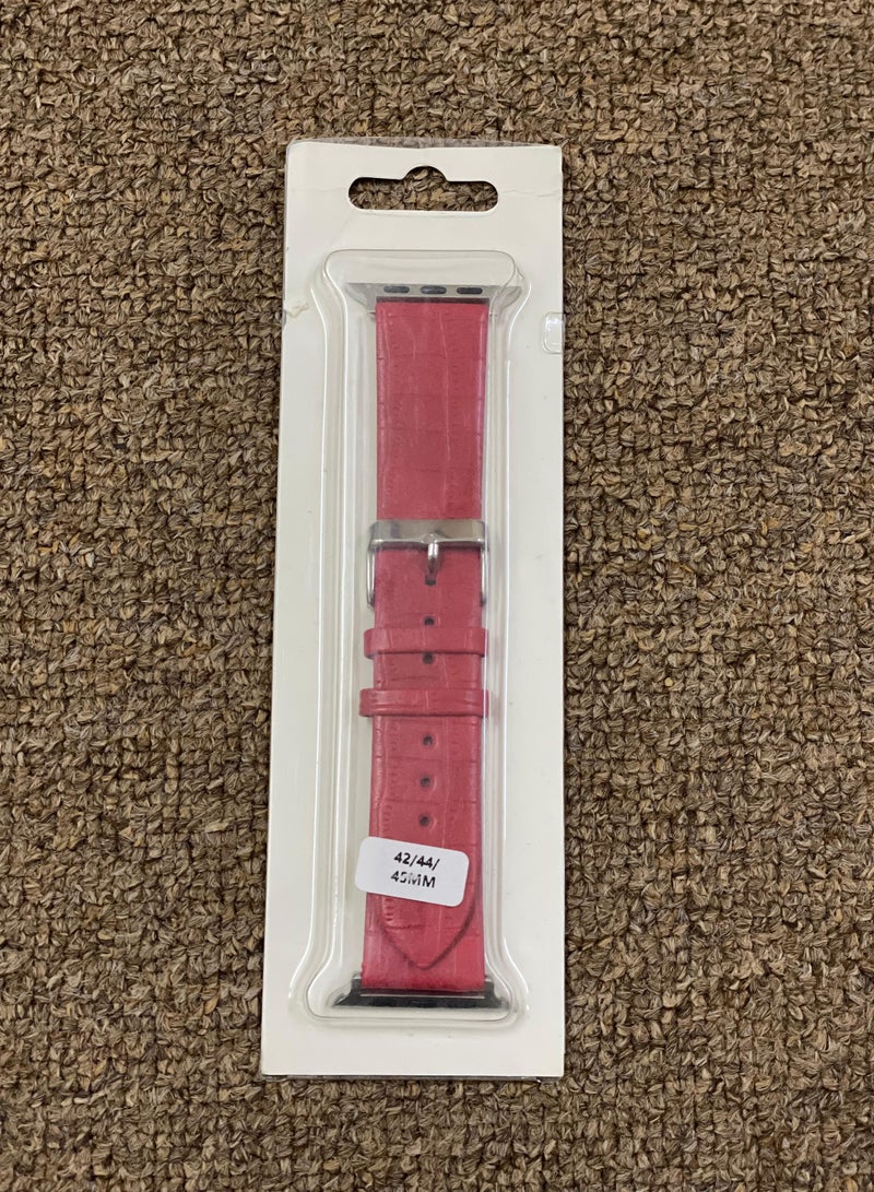 IAF Genuine Leather Replacement Band for Apple Watch Series 1/2/3/4/5/6/SE 42/44/45mm red