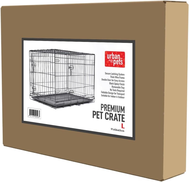 Urban pets قفص الكلاب القابل للطي من أوربان بيتس - حجم كبير 91x56x63 سم - Image 3