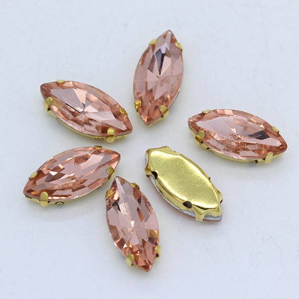 Wholesale horse eye crystal glass claw drill multi-specification hand-stitched claw drill DIY clothing wedding dress bag shoes accessories Water Red 