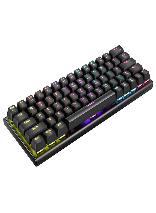 BAJEAL Mechanical Keyboard 63-key Gaming Keyboard High-quality Blue Switches Durable and Compact Design Various RGB Backlit 17 Lighting Modes Ergonomic and User-centered for Windows Mac OS Linux and More - Image 5