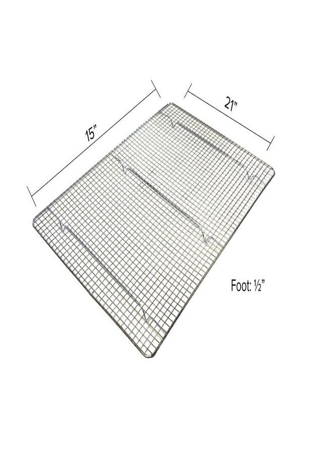 TrueCraftware- 20-1/2" X 14-1/2" Footed Wire Icing/Cooling Rack Chrome Plated Set of 2- Baking Rack Cookie Cooling Racks Square Wirefor Baking Cooking Cake Rack for Pies Cookies Pastries Cakes Meat - Image 5