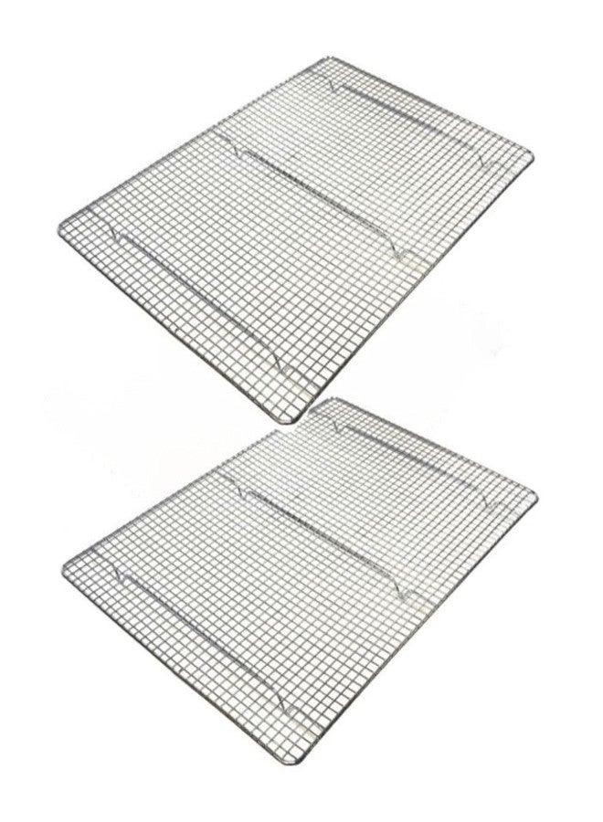 TrueCraftware- 20-1/2" X 14-1/2" Footed Wire Icing/Cooling Rack Chrome Plated Set of 2- Baking Rack Cookie Cooling Racks Square Wirefor Baking Cooking Cake Rack for Pies Cookies Pastries Cakes Meat - Image 1