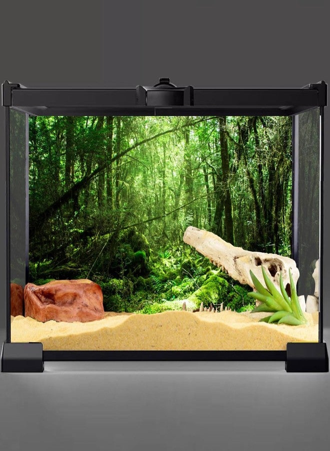 AWERT Vinyl 36x24 inches Tropical Terrarium Background Rainforest Aquarium Background Green Tree Reptile Habitat Background - Image 2