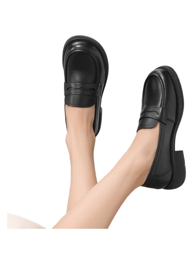 RED DRAGONFLY Hongqingting Spring And Summer Loafers, Non-Slip Women'S Flats, Casual Flat Shoes, Cowhide Shoes For Women, Wtb43660, Black, Size 38 - Image 2