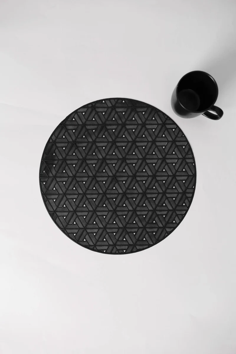 Favora Nivis 6 Piece PVC American Service Plate Set - Black