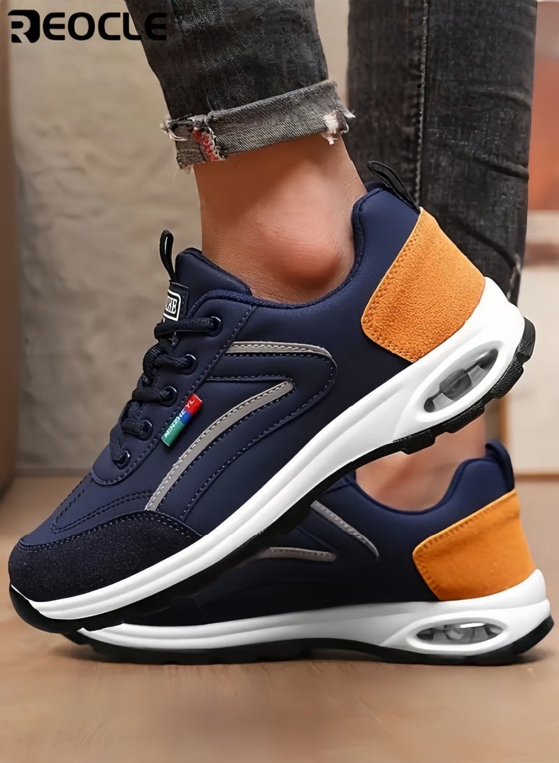 ريوكل حذاء كاجوال رجالي منخفض القمة خفيف الوزن حذاء كاجوال أحذية شارع بطبقة علوية من مادة PU قابلة للتنفس نعل مطاطي متين راحة طوال الموسم للصالة الرياضية المشي والملابس اليومية - Image 4
