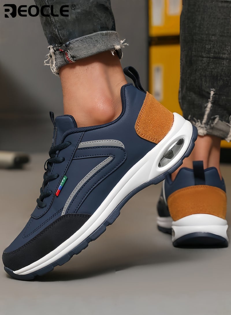 ريوكل حذاء كاجوال رجالي منخفض القمة خفيف الوزن حذاء كاجوال أحذية شارع بطبقة علوية من مادة PU قابلة للتنفس نعل مطاطي متين راحة طوال الموسم للصالة الرياضية المشي والملابس اليومية - Image 5
