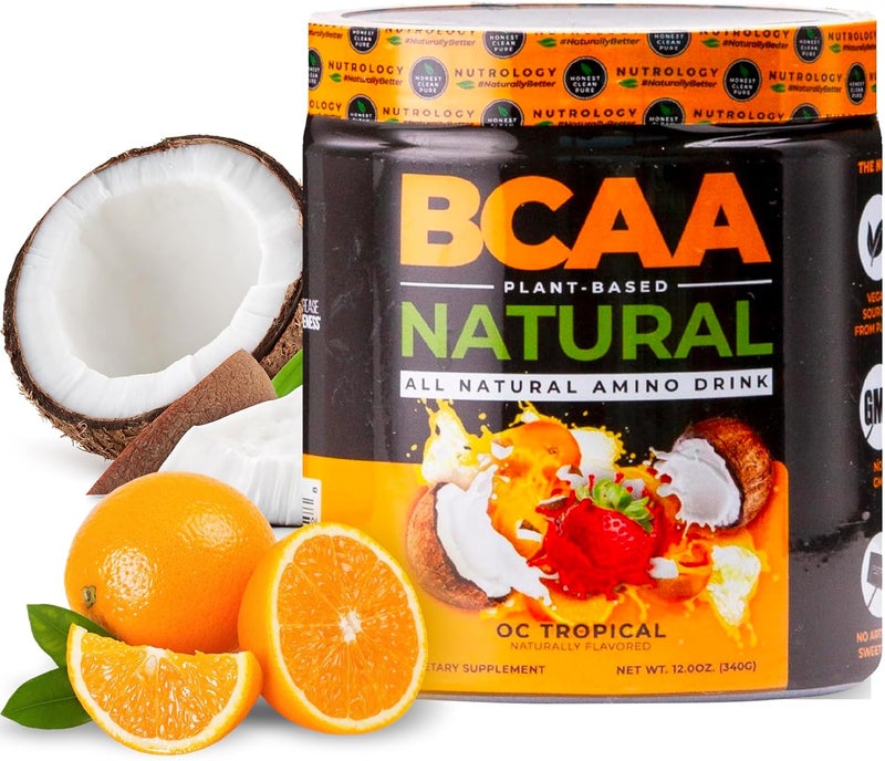 Nutrology بودرة بي سي إيه إيه الطبيعية من نوتروجي  بنكهة جوز الهند والبرتقال  نسبة 211 محسّنة من الأحماض الأمينية  مسحوق للتمرين قبل وبعد  30 حصة - Image 1