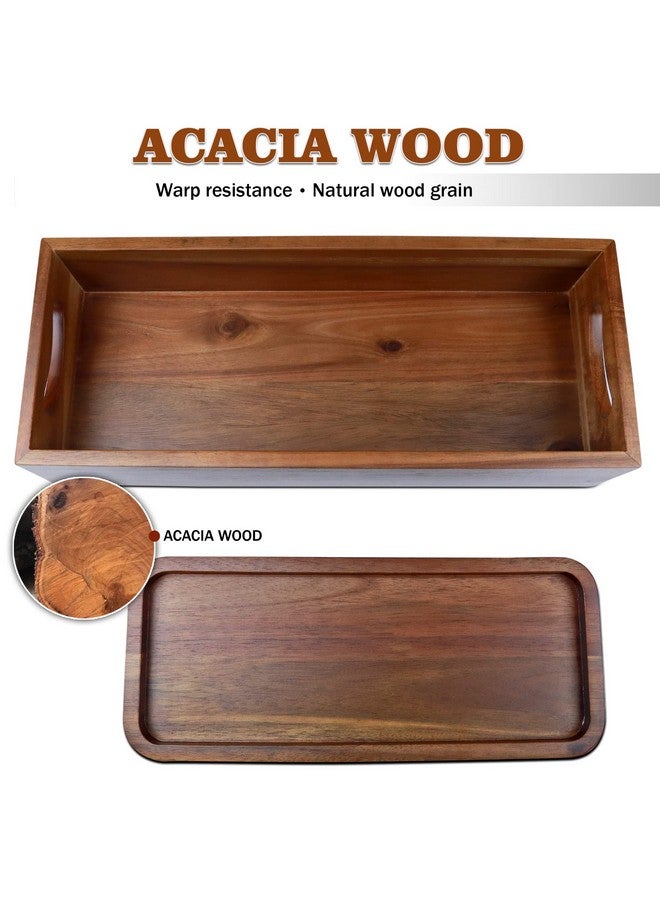 DEMIGO Handmade Toilet Tank Basket Topper & Vanity Tray Set of Natural Acacia Wood by DEMIGO, Created by Skilled Artisans, Smooth, Durable, Attractive Decor for Bathroom, Kitchen, Home, Spa - Image 3