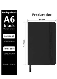 KASTWAVE Small Notebook, A6 Notebooks, Pocket Notebook Note Pads Small Notebooks Hardback Notebook A6 Notepad Journal 160 Pages (80 Sheets) Black  - Image 3