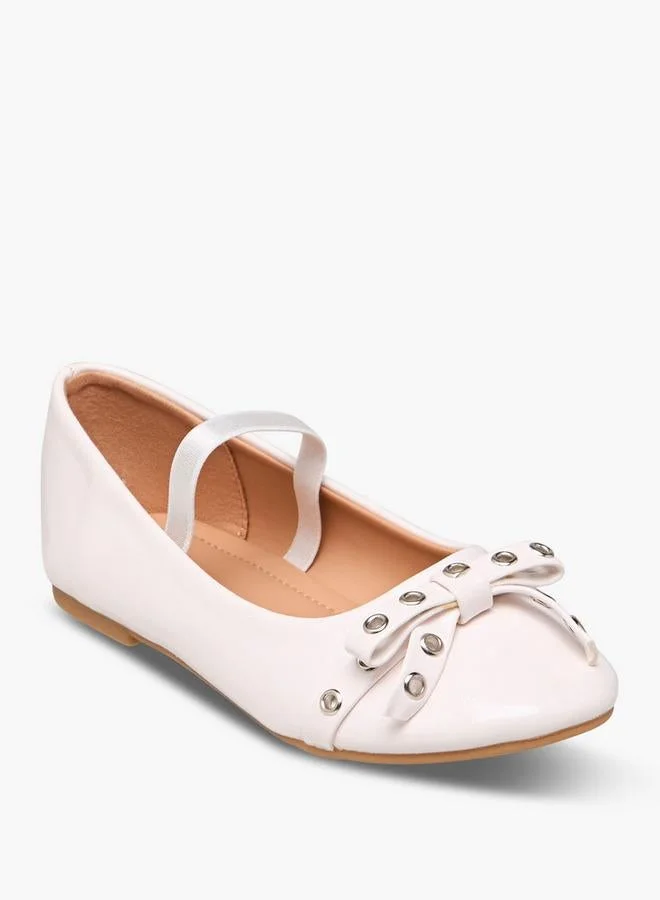 فلورا بيلا من شو إكسبرس حذاء باليرينا بناتي بشريط مطاطي بلمسة معدنية