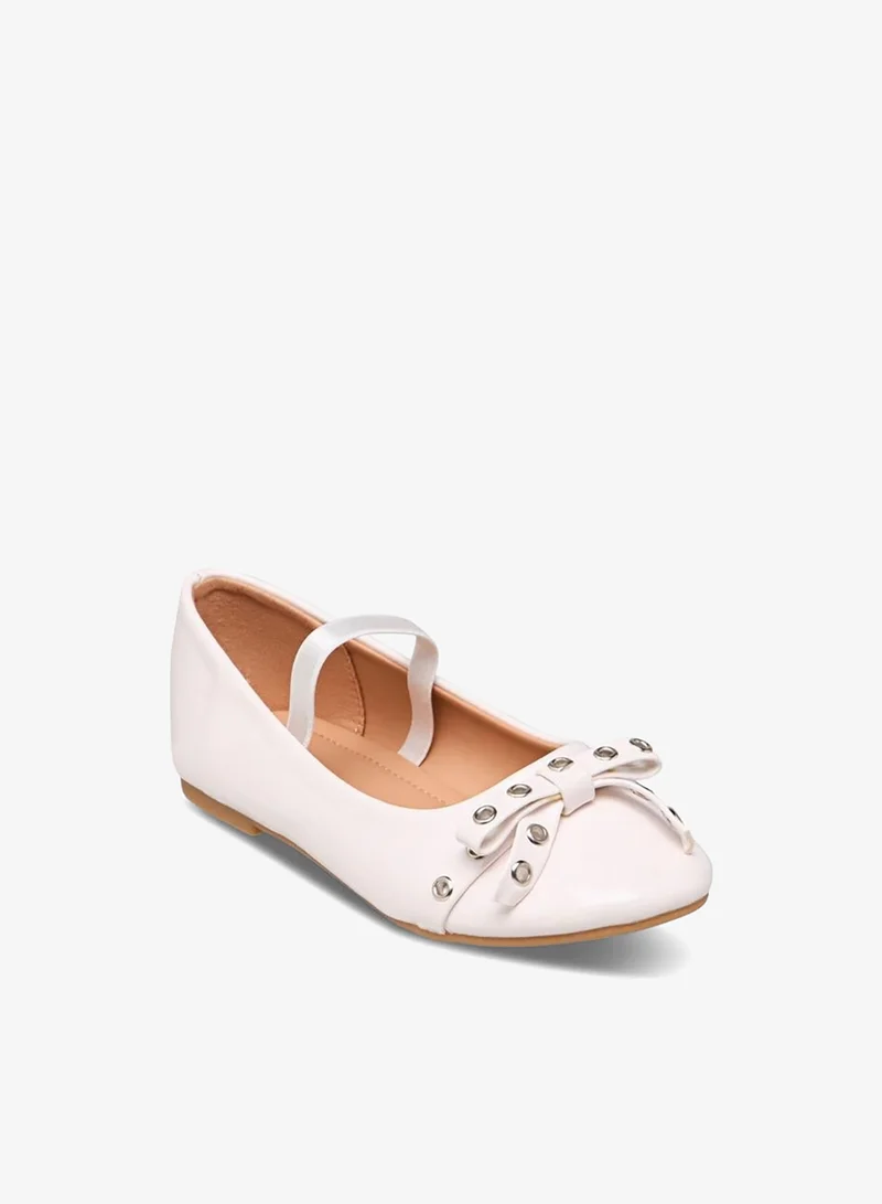 Flora Bella By Shoexpress Girls Metallic Accent Elasticated Strap Ballerina Shoes