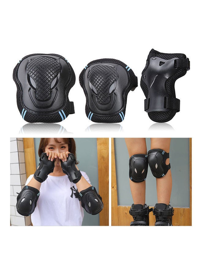 إسكدنيا طقم واقيات للركبة مكون من 6 وواقيات للكوع للمعصم حماية للسلامة لركوب ألواح التزلج وركوب الدراجات 30*4*18سم - Image 5